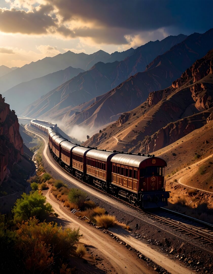 Bahn in Gebirgslandschaft – Entwicklung in Europa sinnbildlich