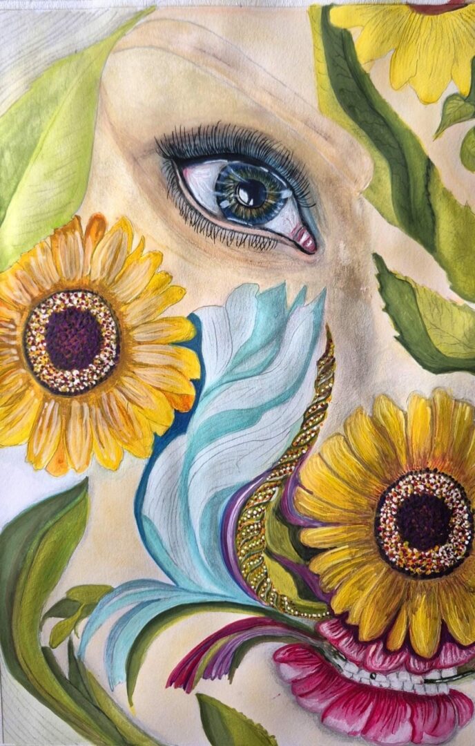 Blumengesicht – Studie als Bild