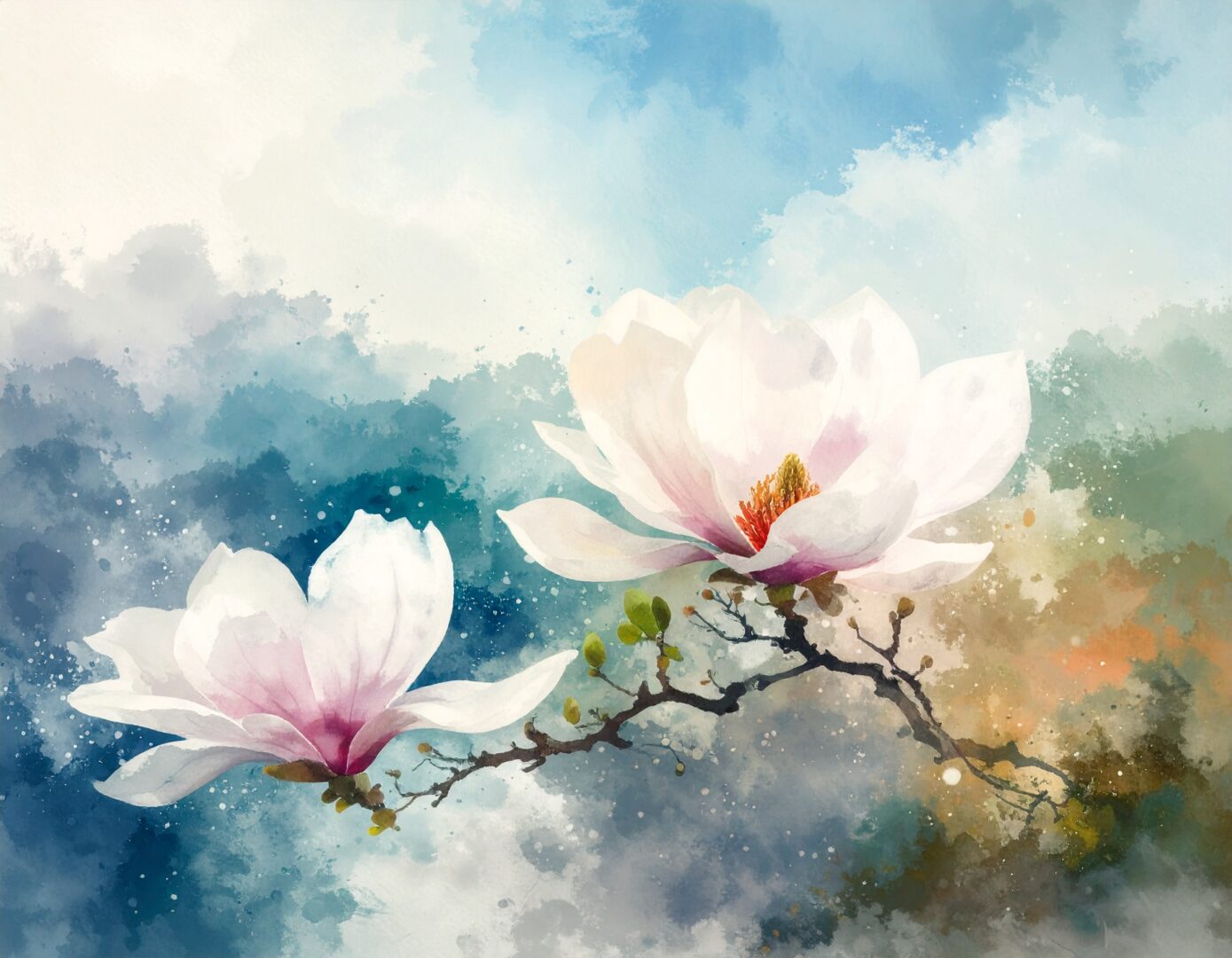 Makro: Gouache & Aquarell auf heller Grundierung