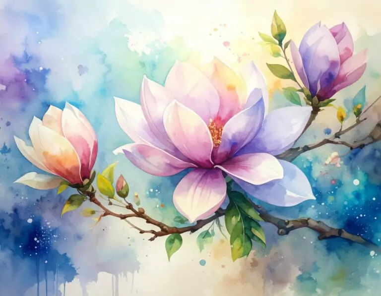 Gouache & Aquarell – Magnolienzweig