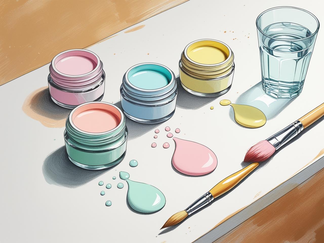 Gouache und Aquarell – Kombination auf Weißgrund